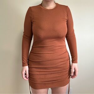 H&M pumpkin colour tight mini dress